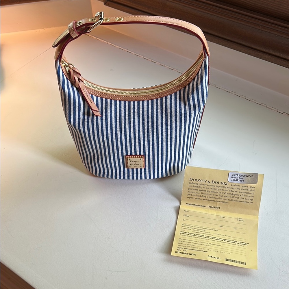 Dooney & Bourke Blue and White Hobo Bag
NWOT